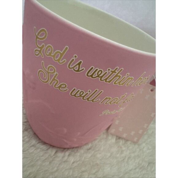 Pink Religious Coffee Mug Psalm 46:5 “God Is Within Her She Will Not Fall” - Picture 4 of 12